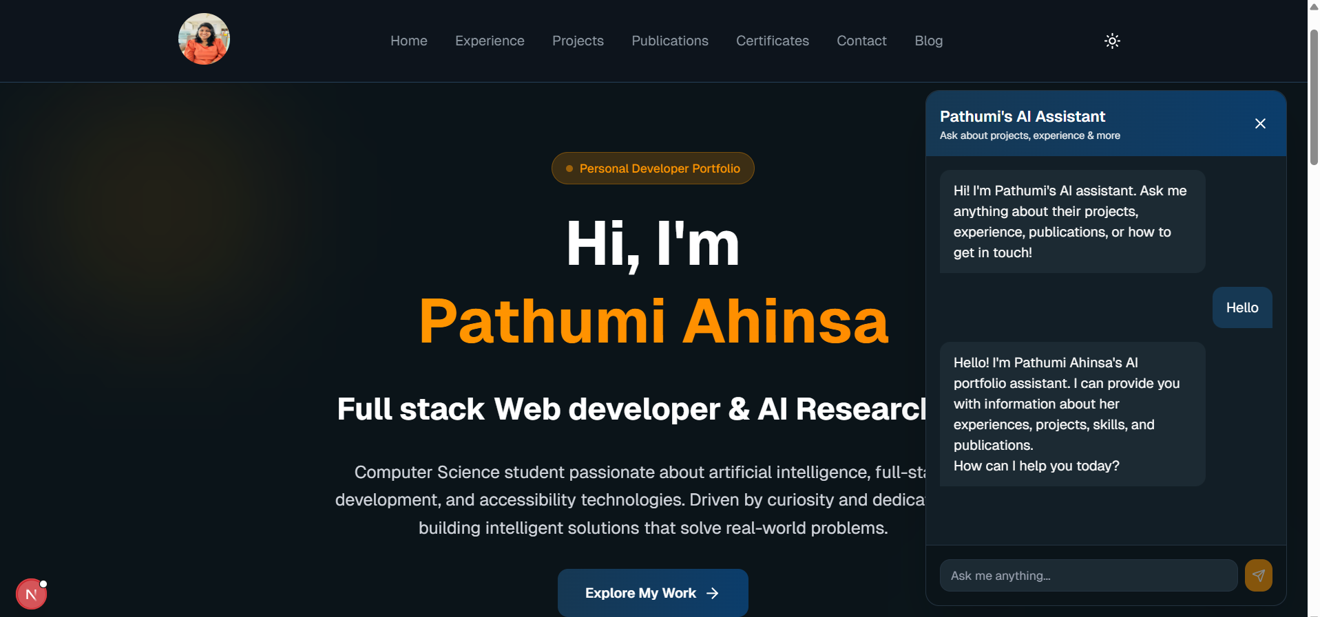 Personal Portfolio Website